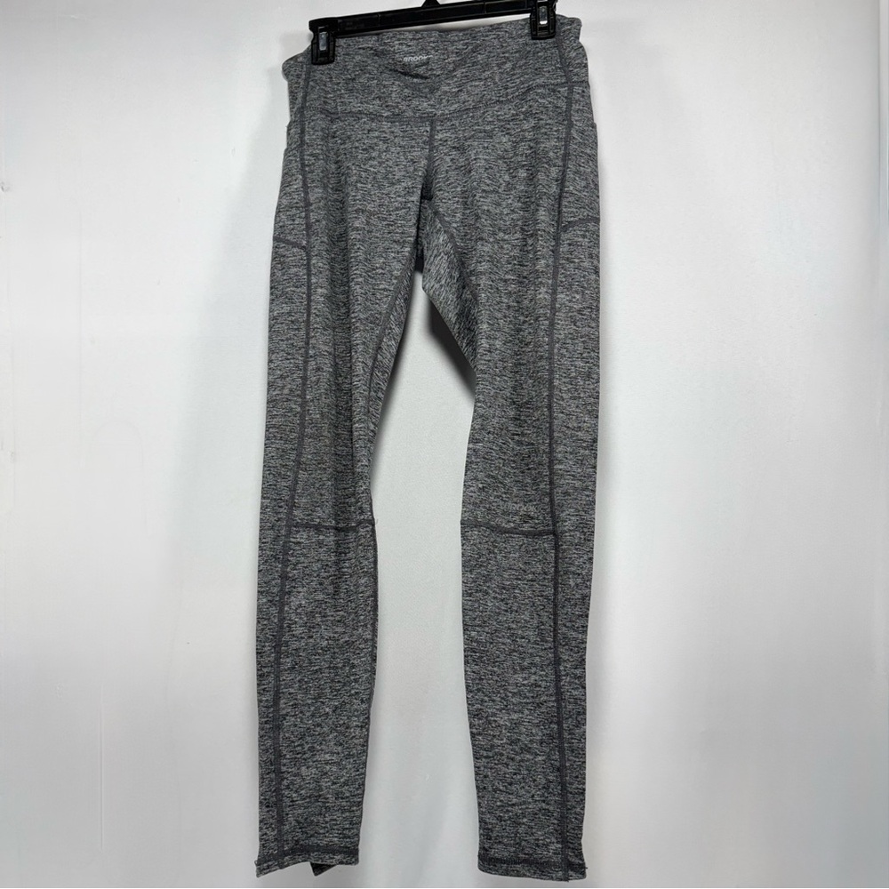 High-Rise Brooks Grey Heather Thermal Reflective Running Tights Size M Medium